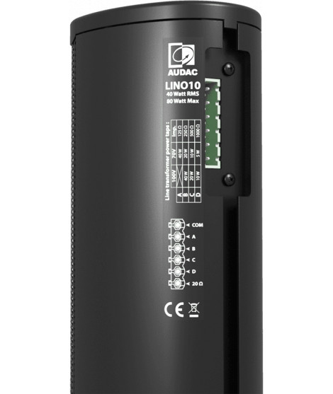 LINO10-B  Colonne sonore 40-20-10 Watts 100 V
