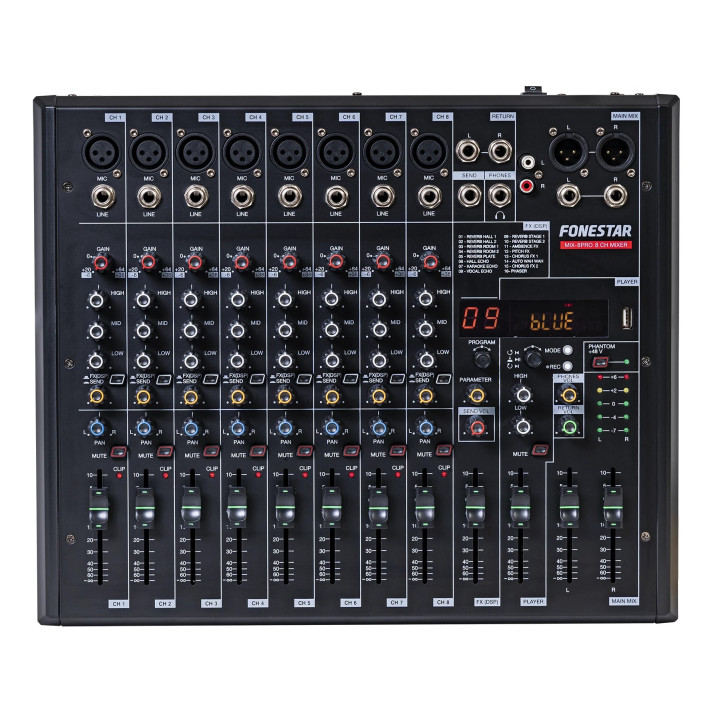 MIX-8PRO  Table de mixage studio 8 canaux
