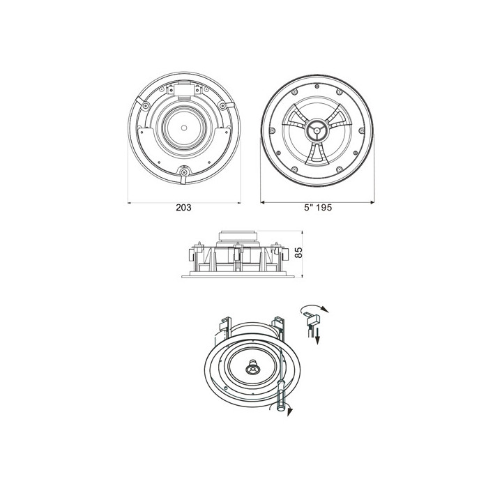 CSL 630   Haut-parleur plafond 20-10-5 Watts  100 V
