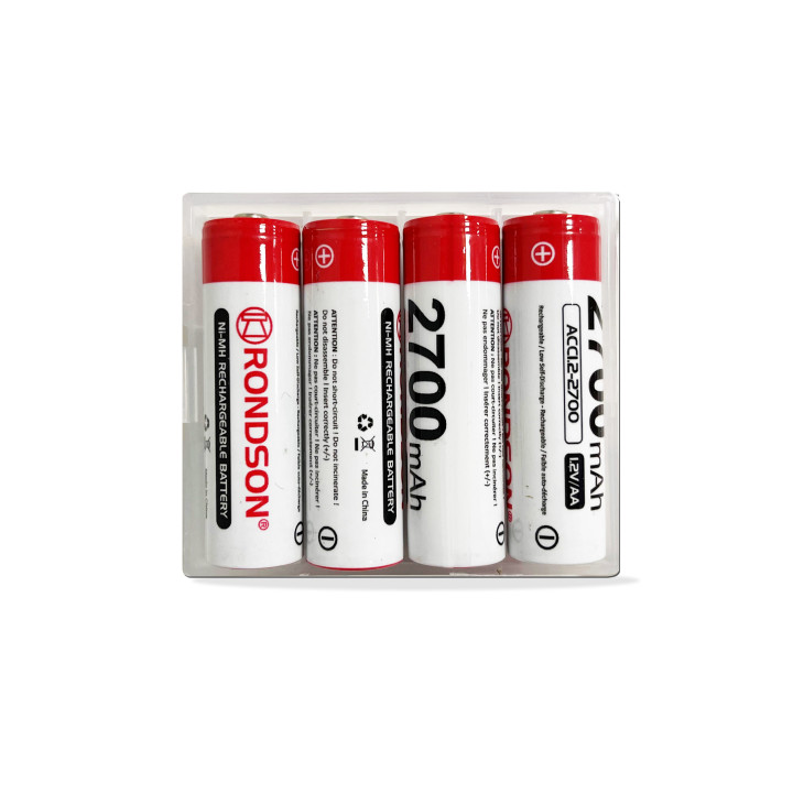 Pack de 4 accus  rechargeables Ni-MH 1.2V 2700MAH