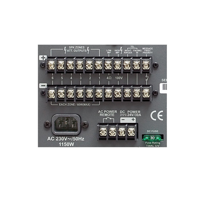 ZA  6360   Amplificateur 6 Zones  360 Watts 100 V