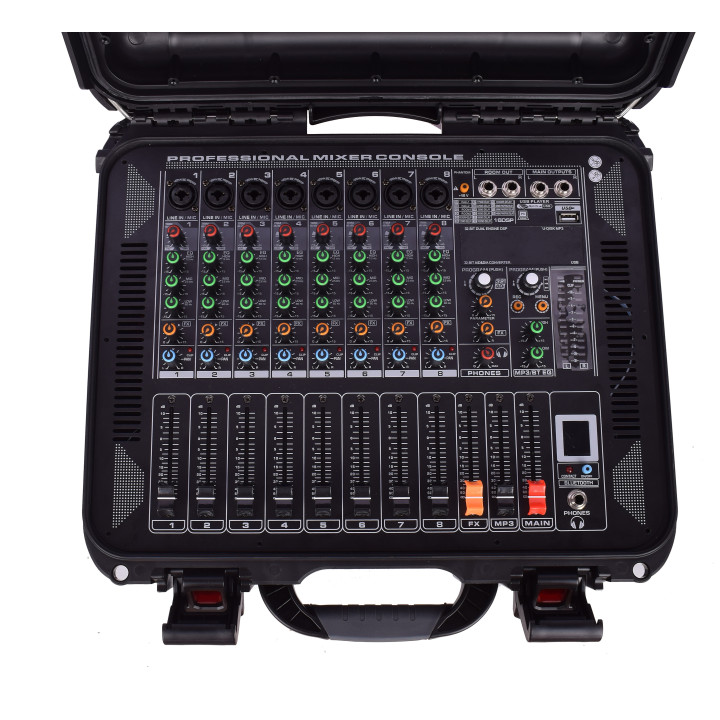 LA-MIX8AM   Table de  Mixage amplifiée 8 canaux Bluetooth