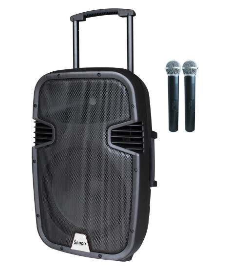 RUNNER15 Enceinte amplifiée 130 Watts avec 2 Micros UHF