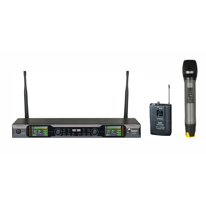 JS-WM18D/MIC/BP  Système Double Microphone HF sans fil et cravcate
