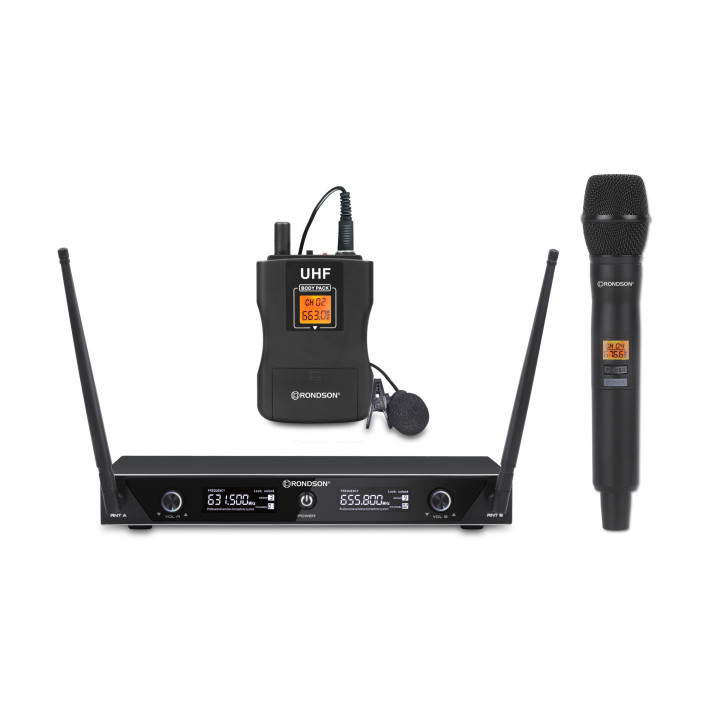 BE-1020/MIC/BP  Système Double Microphone HF main + 1 Micro Cravate