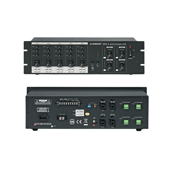 SPA-4 Préamplificateur 5 entrées routables sur 4 zones