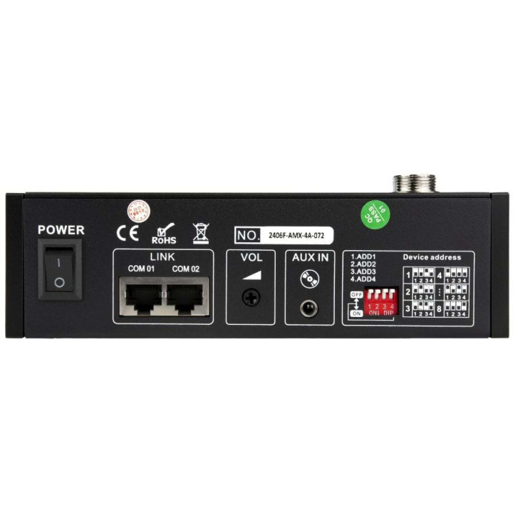 AMX-4A Pupitre microphone d'appel 4 zones pour série AMX-4