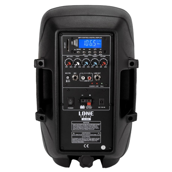 LA-08A  Enceinte amplifiée 120 Watts avec 2 Micros UHF