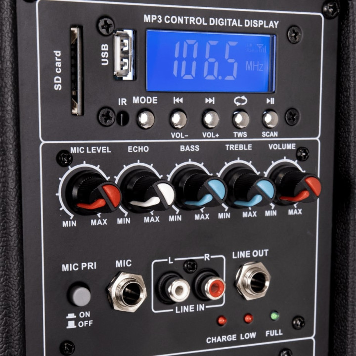 LA-08A  Enceinte amplifiée 120 Watts avec 2 Micros UHF