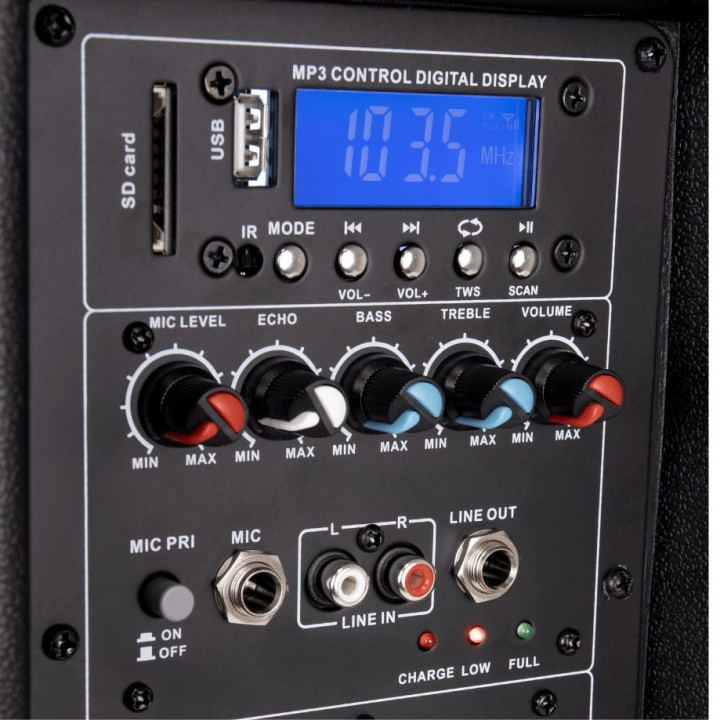 LA-10A  Enceinte amplifiee 160 Watts avec 2 Micros UHF