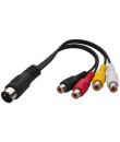 ACA-15/1 Cordon audio Din 5 poles / 4 x RCA femelle 15 cm