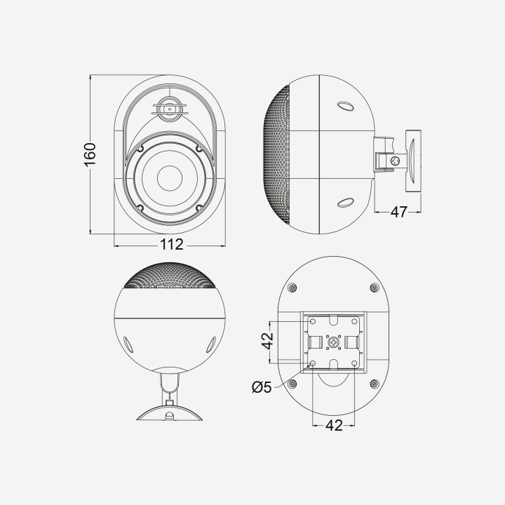 JAVA315b Paire d'enceintes murales 15 Watts  100 V