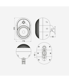 JAVA530b Paire d'enceintes murales 30 Watts 100 V
