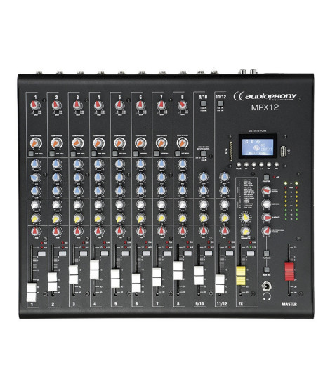 MPX12 Mixeur 12 canaux effets et lecteur USB SD BT