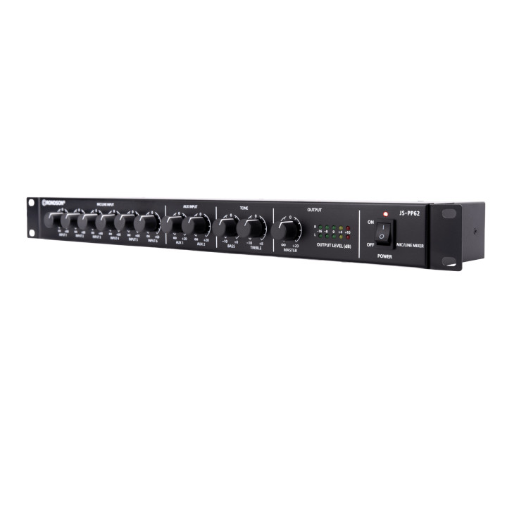 JS-PP62 Préamplificateur mélangeur 8 entrées Mic/ Ligne