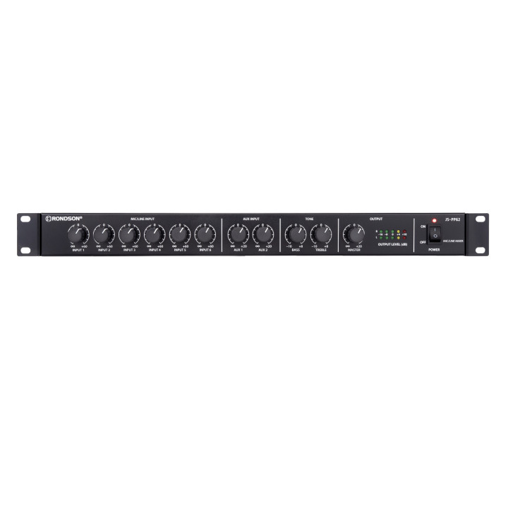 JS-PP62 Préamplificateur mélangeur 8 entrées Mic/ Ligne