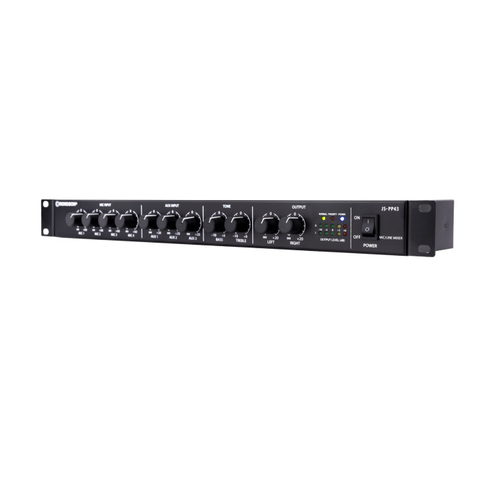 JS-PP43 Préamplificateur mélangeur 7 entrées Mic/ Ligne