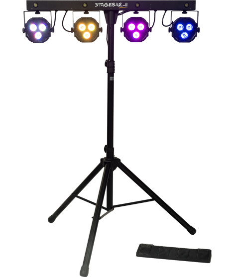 STAGEBAR-II 4 Projecteurs à LED 2-en-1 sur pied et pédalier