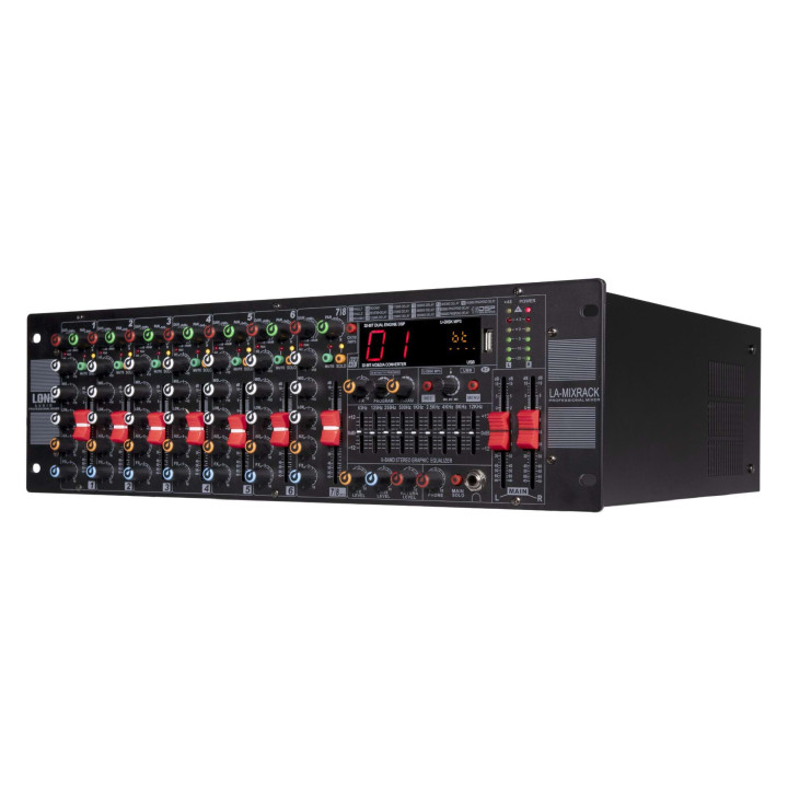 LA-MIXRACK   Table de  Mixage amplifiée 8 canaux