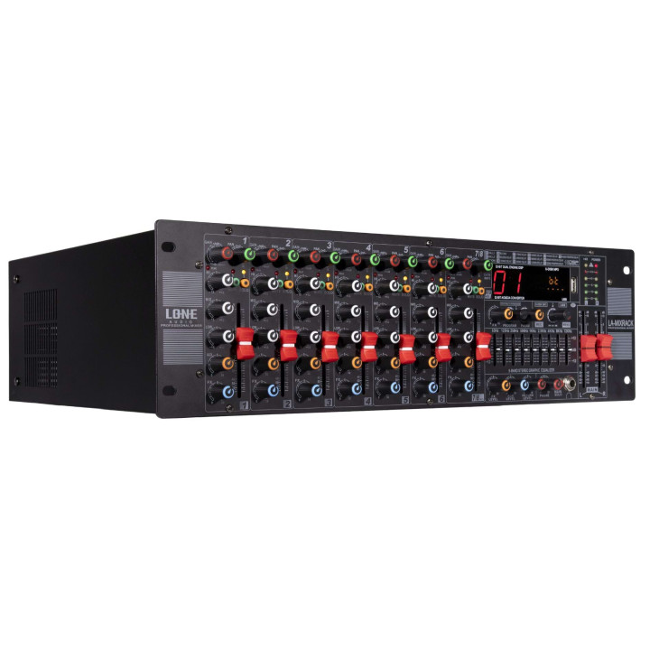 LA-MIXRACK   Table de  Mixage amplifiée 8 canaux