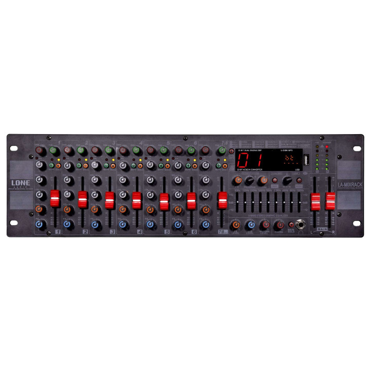 LA-MIXRACK   Table de  Mixage amplifiée 8 canaux