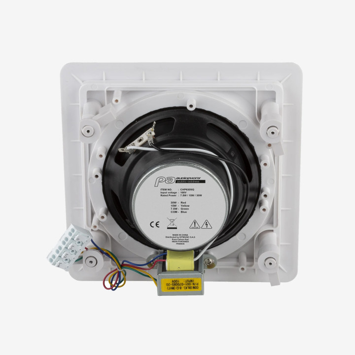 CHP630SQ  Plafonnier 2 voies  30-15 Watts  100 V