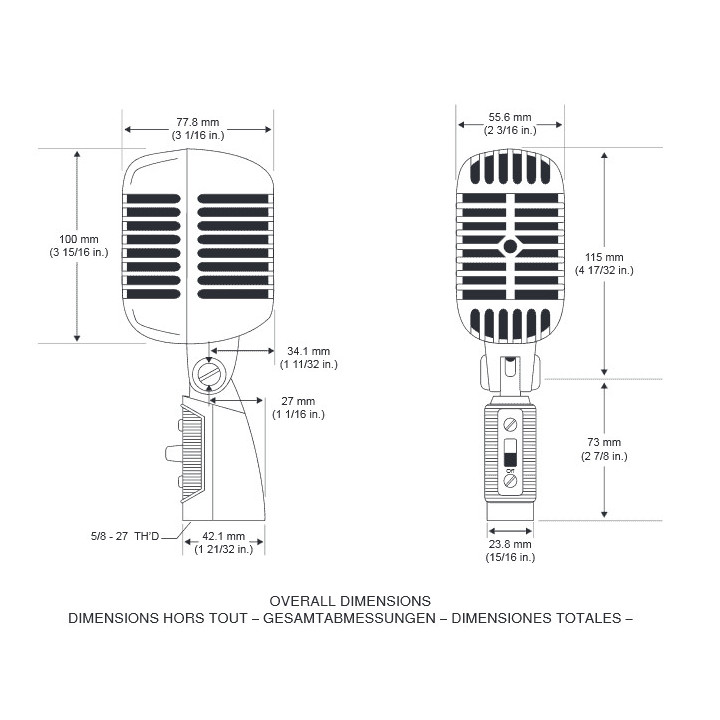 55SHT2   Microphone voix  tête de mort dynamique cardioide