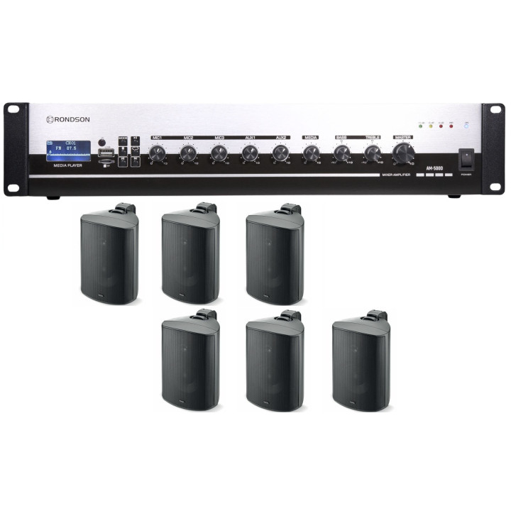 PACK500+   Pack  sonorisation Amplificateur + 8 enceintes murales   - FOCAL