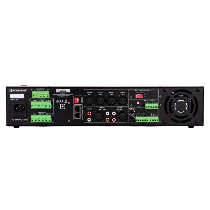 AM-6120DMT Amplificateur mélangeur 6 Zones  120 Watts 100 V