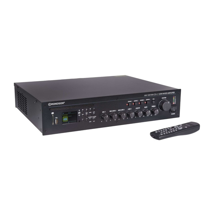 AM 120 RM-CD-2  Amplificateur mélangeur 4 Zones  120 Watts 100 V