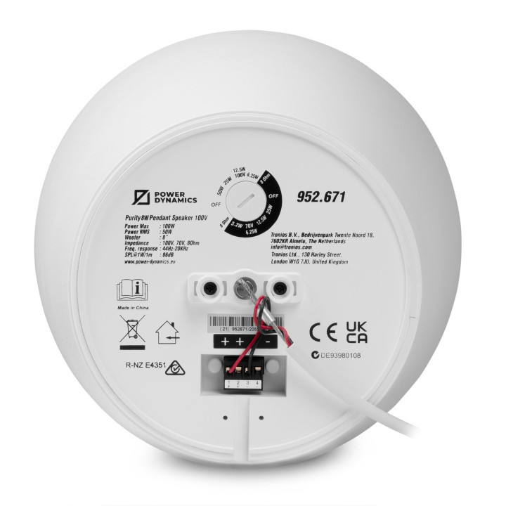 PURITY8W  Enceinte suspendue  50-25 Watts  100 V