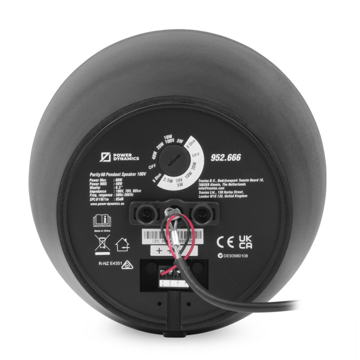 PURITY6B  Enceinte suspendue  40-20-10 Watts  100 V