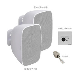 SONORA-WM5-WH  Système de son mural stéréo 2 x 25 watts