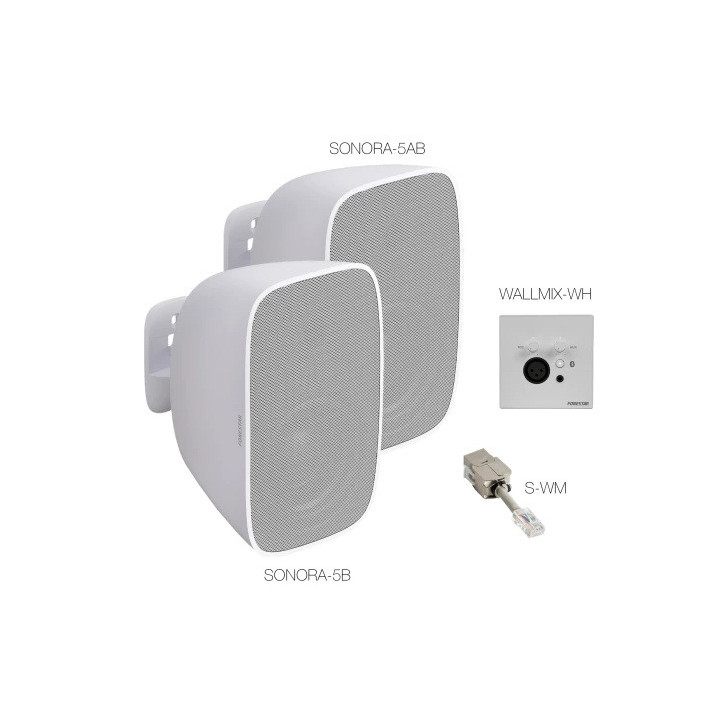 SONORA-WM5-WH  Système de son mural stéréo 2 x 25 watts