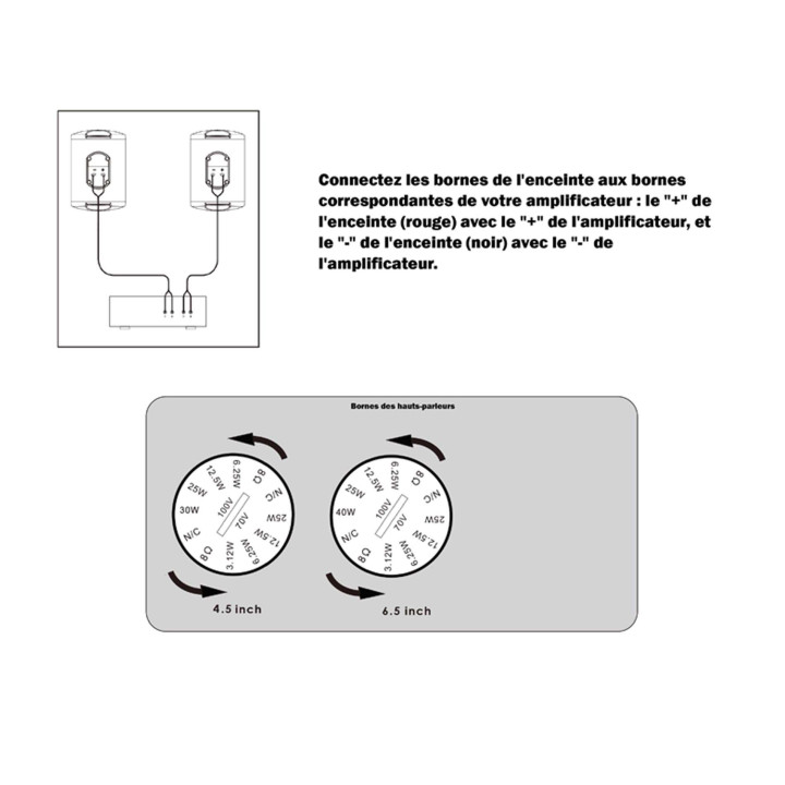 SKIFF 708B IP66   Enceinte murale 40-20-10 Watts  100 V