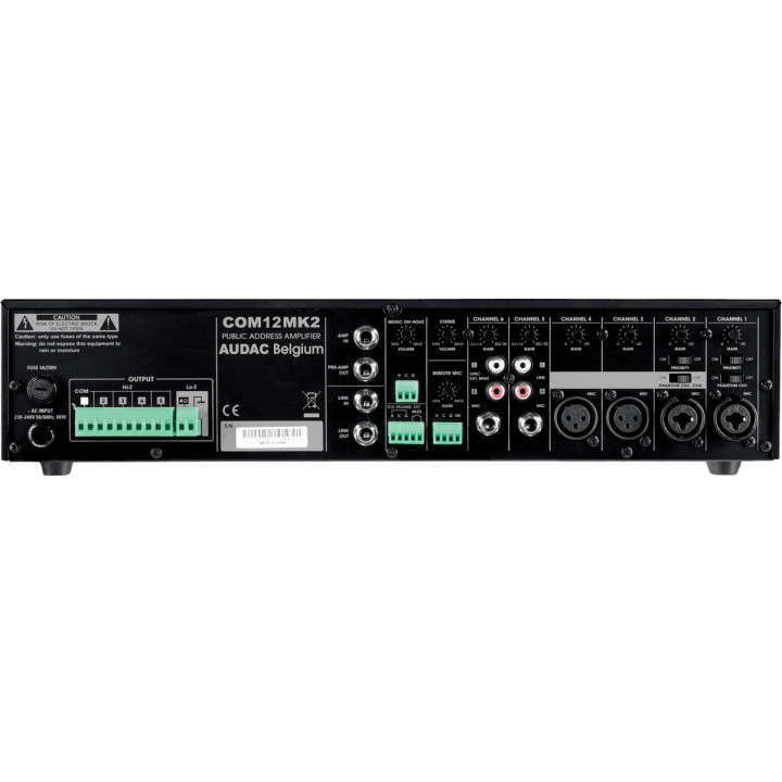 COM12MK2 Amplificateur mélangeur 120 Watts 100 V - AUDAC