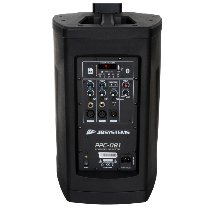 PPC-081 Système de haut-parleurs en colonne compact avec lecteur média interne + Bluetooth®