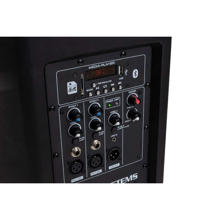 PPC-081 Système de haut-parleurs en colonne compact avec lecteur média interne + Bluetooth®