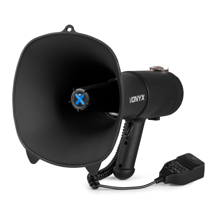 VONYX MEG090 Mégaphone 90 watts USB SD, BT sirène et micro, batterie