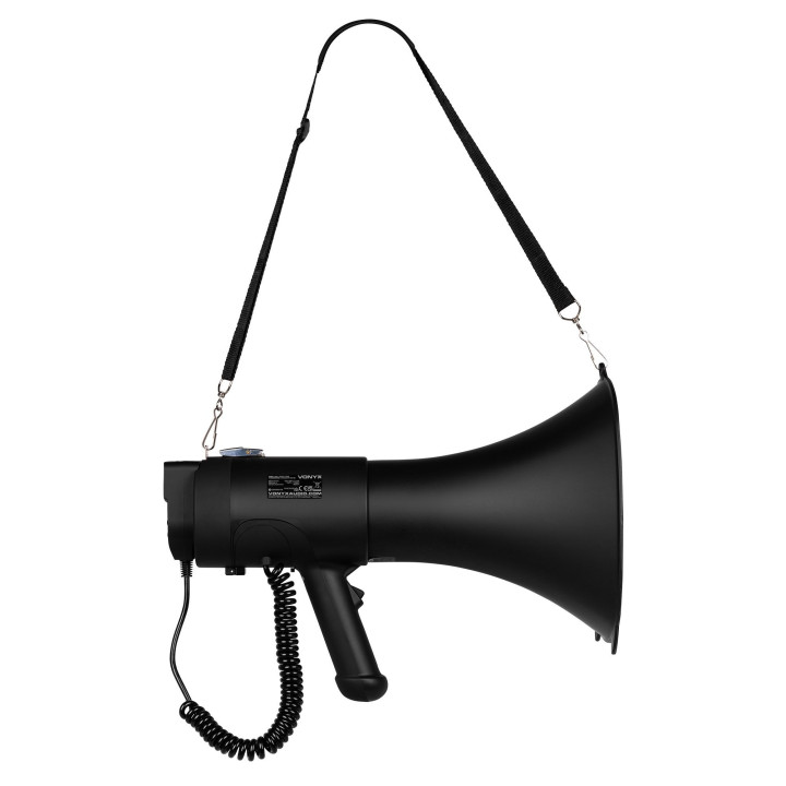 VONYX MEG090 Mégaphone 90 watts USB SD, BT sirène et micro, batterie