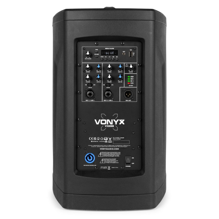 VONYX - VX808B Enceinte active sur batterie colonne et sub