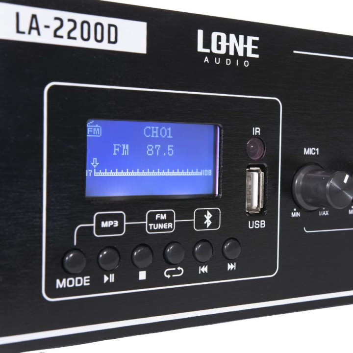 LA-2200D Amplificateur  2 x 200 Watts sous 8 ohms - LONE AUDIO