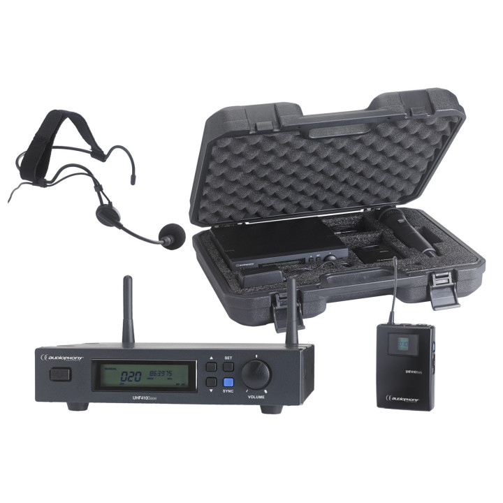 PACK-UHF410-Head-F8 Microphone UHF avec micro serre tête - AUDIOPHONY