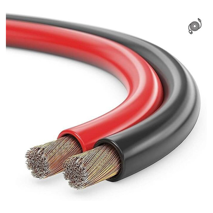CAHP-0/75-50M Câble Haut-parleur 2 x 0.75 mm Rouge et noir
