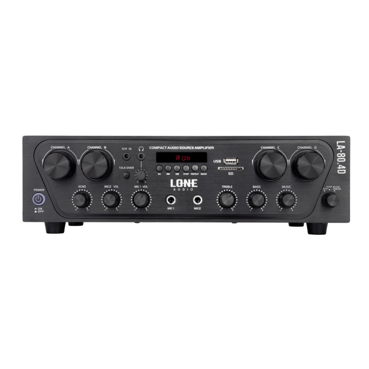 LA-80.4D Amplificateur Stéréo 4 X 80 Watts 4-8 ohms - LONE AUDIO
