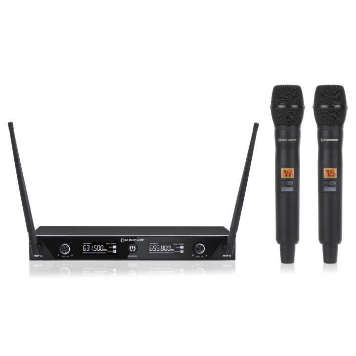 BE-1020/2MIC Ensemble récepteur double UHF avec 2 micros main - RONDSON