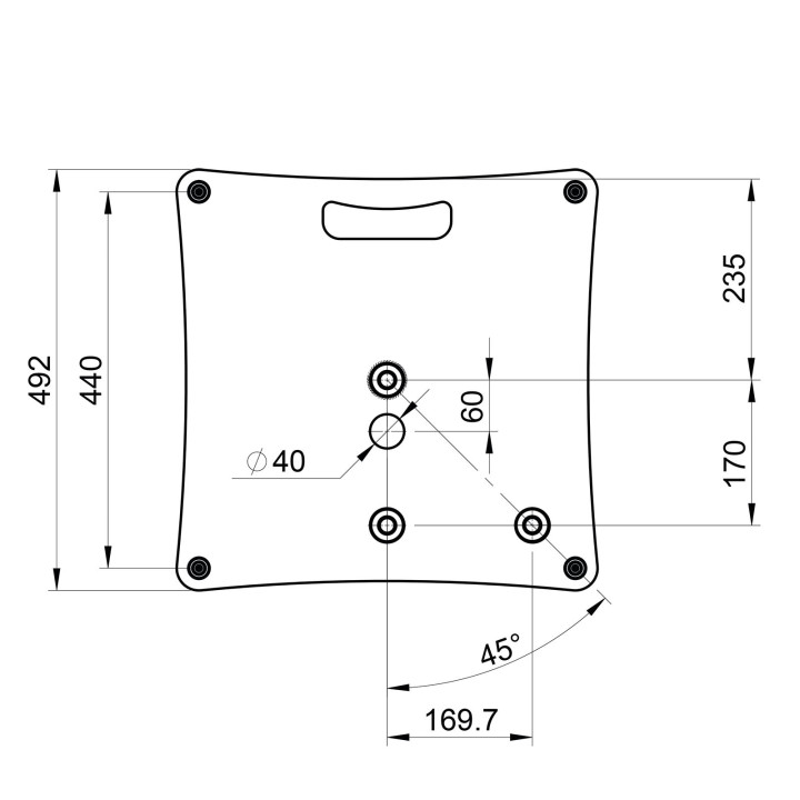 Stick-SB Pied pour enceinte avec embase lourde carrée - Hilec