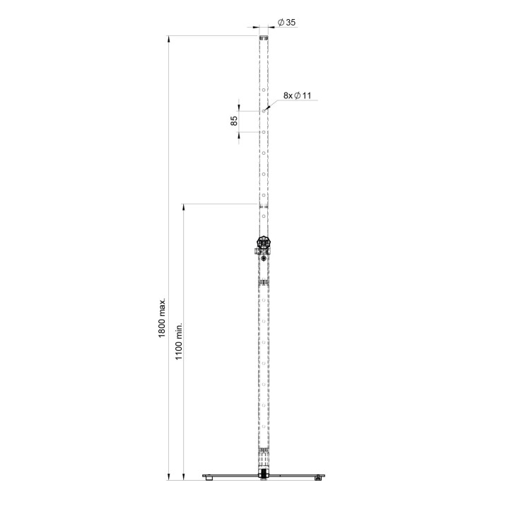 Stick-SB Pied pour enceinte avec embase lourde carrée - Hilec