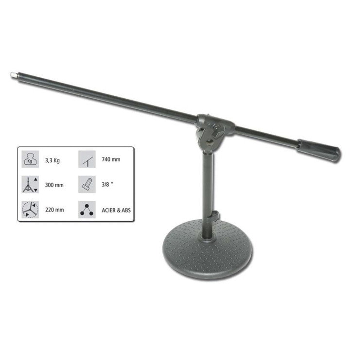TMIC-20 Pied de micro de table embase lourde